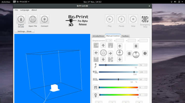 brprint3D: KDE Steuerprogramm für 3D-Drucker (3D-Printer-Host)